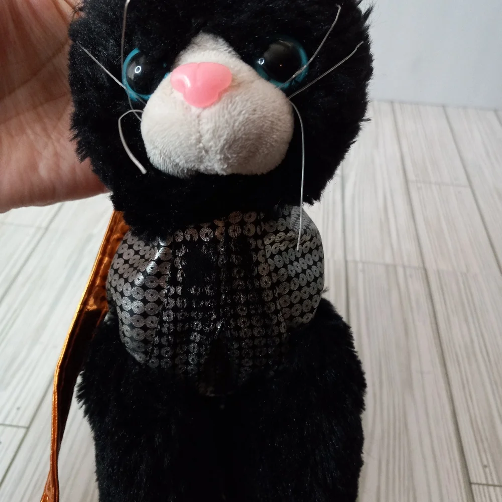 Poochie & Co Plush Black Kitty Cat Witchy Kids Childs Purse